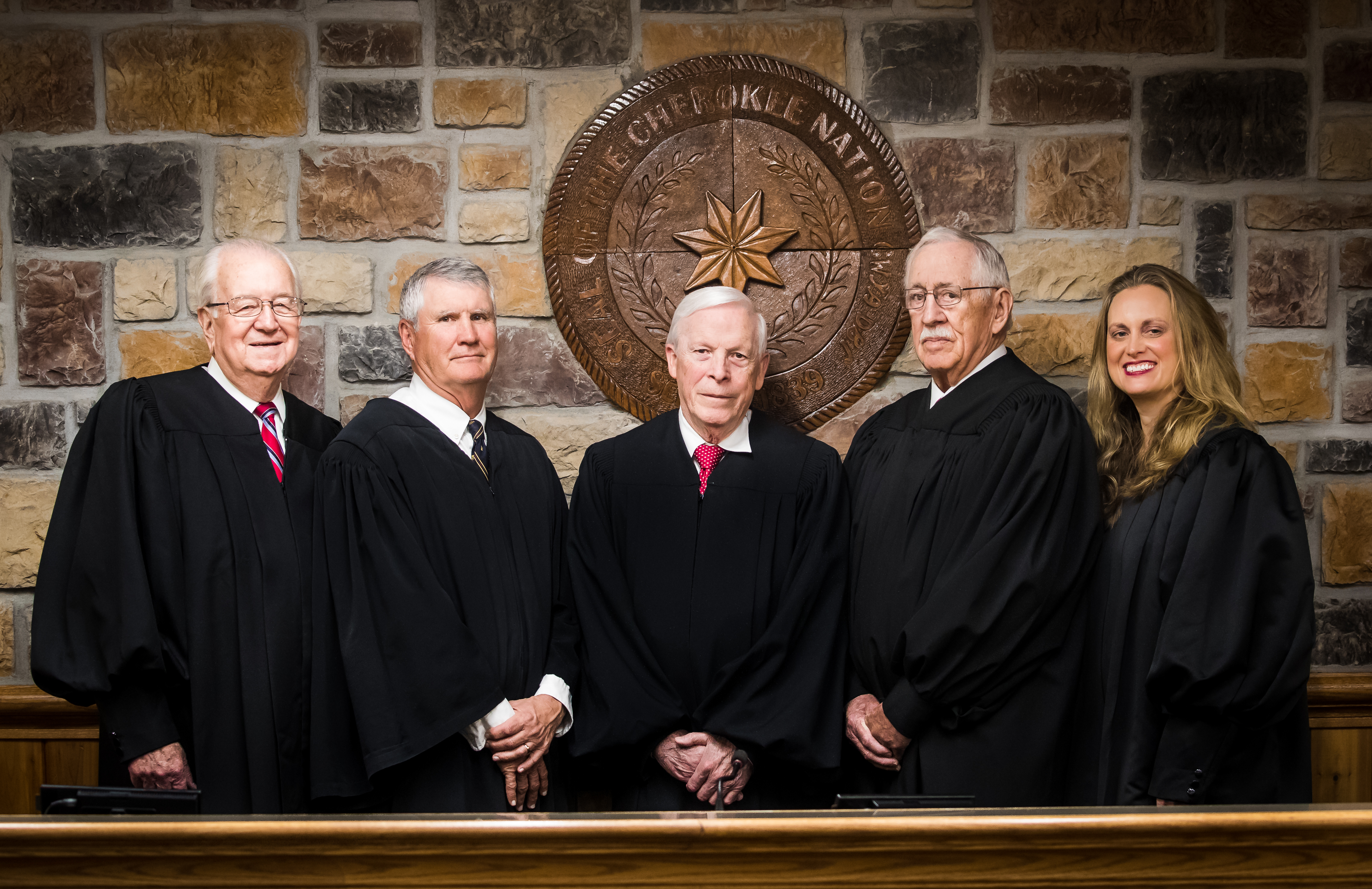 Left to Right: Rex Earl Starr, Justice; Mark L. Dobbins, Justice; Lee W. Paden, Chief Justice; John C. Garrett, Justice; Shawna S. Baker, Justice